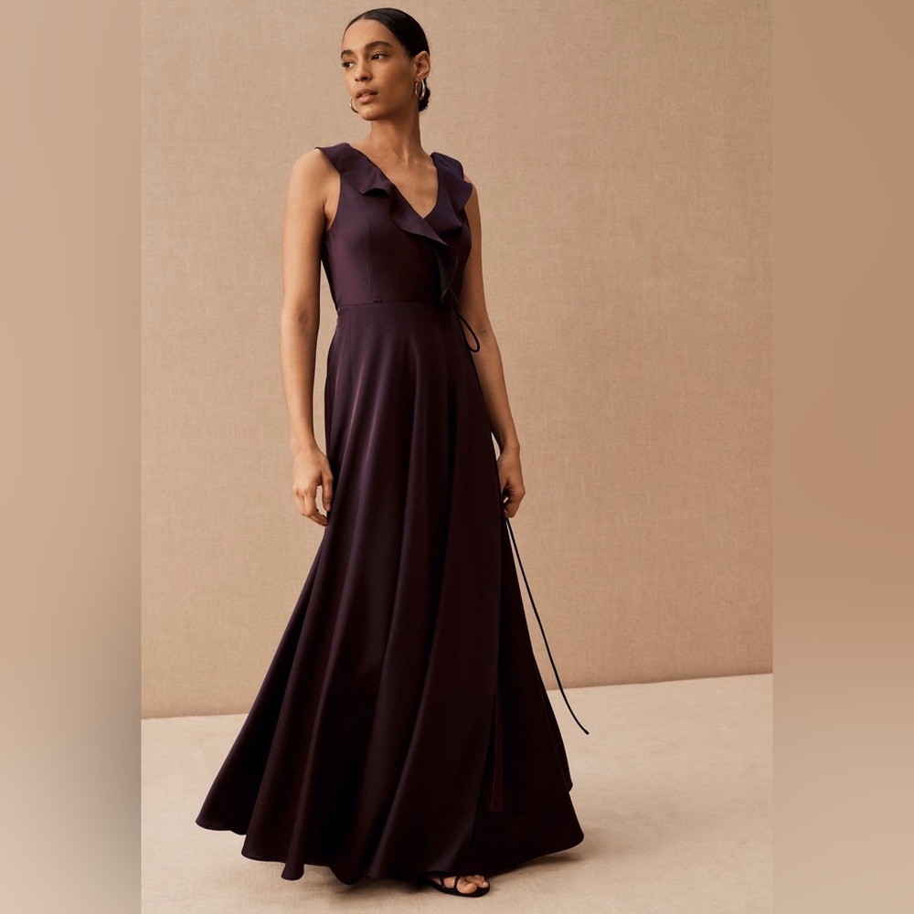 Anthropologie Graceful & Stylish Tansy Satin Charmeuse Maxi Dress